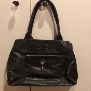 Black Leather Kate Spade Handbag Work Tote